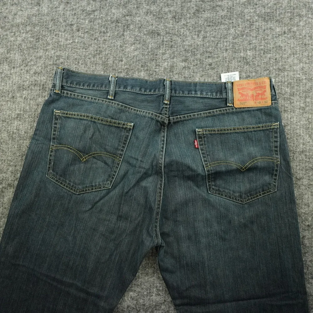 Levis‎ 505 Jeans Mens 40x32 Blue Denim Fume Red Tab Regular Fit Casual Straight